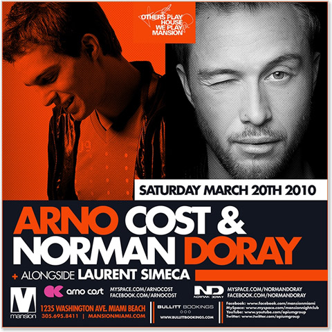 Pochette WMC 2010 - Arno Cost & Norman Doray Live At Mansion
